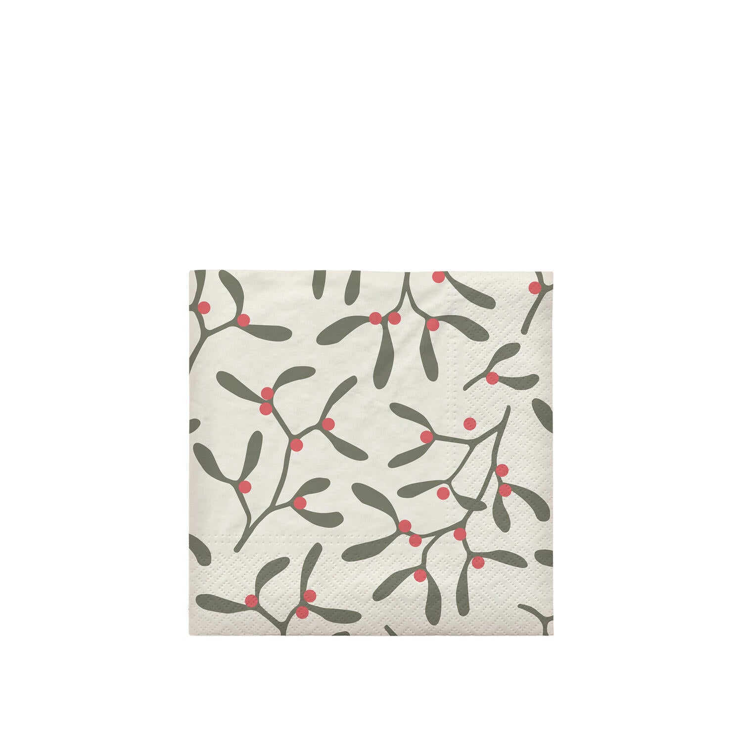 Mistletoe papirservietter, 20 stk. - grøn/rød